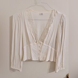 Wilfred Lace Corset V-Neck Blouse
